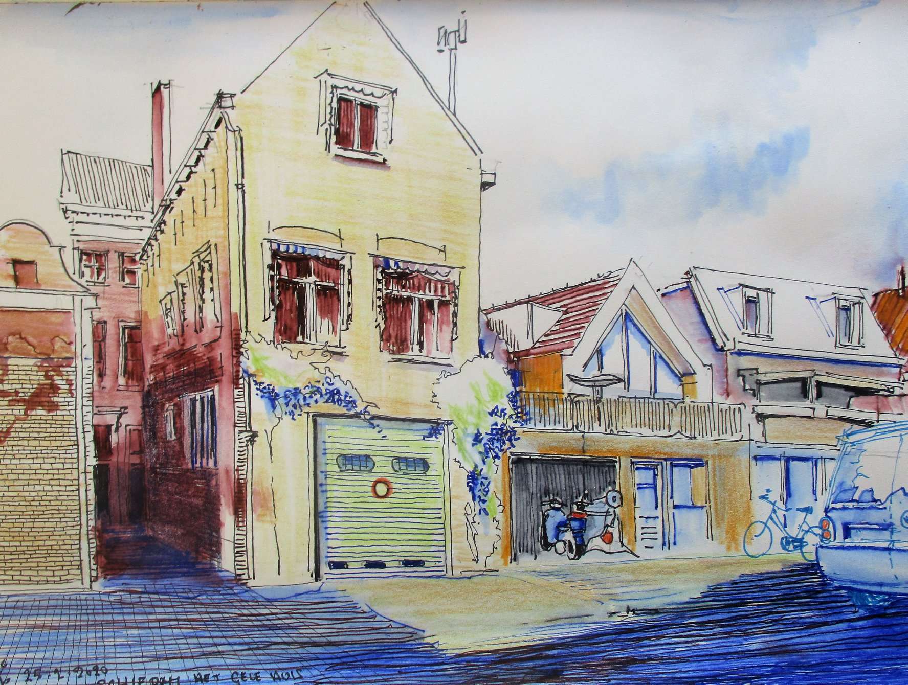 Reistekeningen in Kunstcafé Ommoord