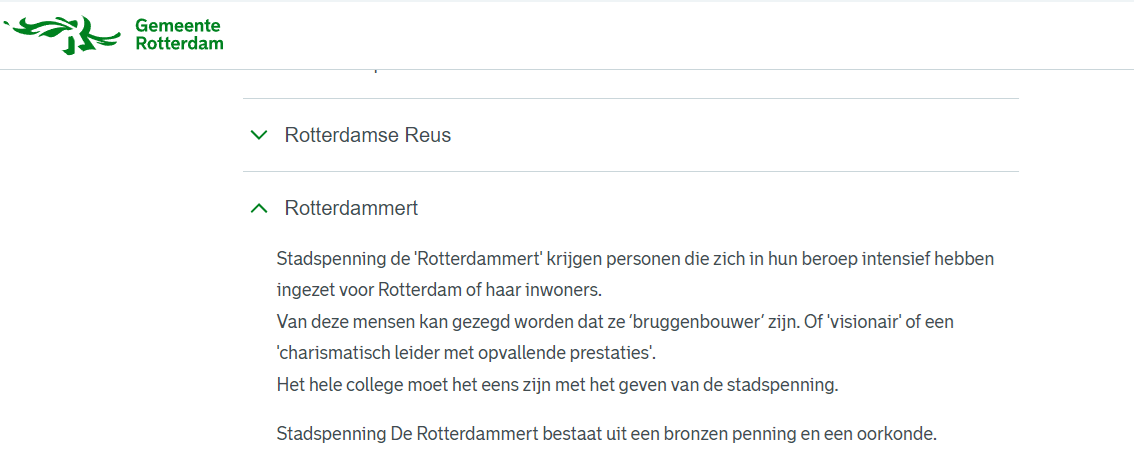 Stadspenning de Rotterdammert voor Els Maasdam