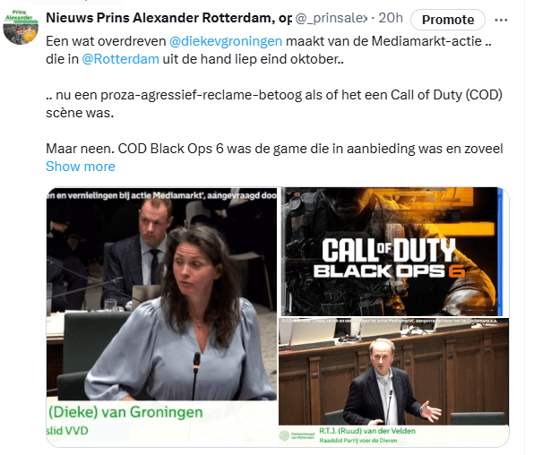 Het bijna komisch populisme van VVD'er Van Groningen werkt steeds meer op de lachspieren.