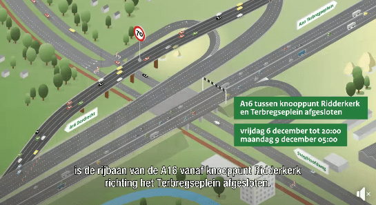 6 december tot maandag 9 december afsluiting A20-A16