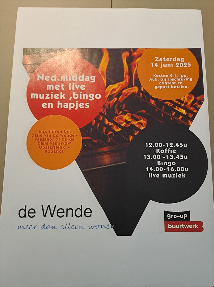 14 juni vanaf 12 uur bingo, hapjes, live muziek in Oosterflank
