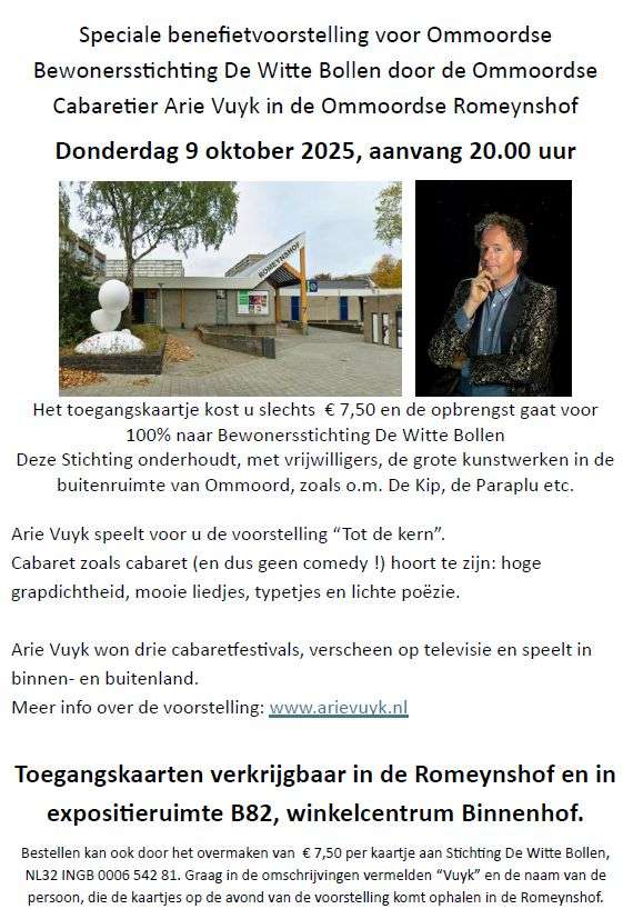 Steun Kunst in Ommoord (op donderdag 9 oktober)