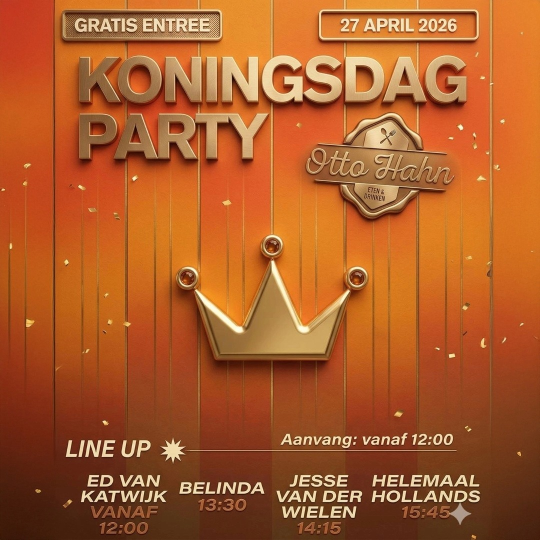 Het is zover: Koningsdag bij Café Otto Hahn komt eraan!  We tellen weer af naar een van de gezelligste dagen van het jaar. Wie eerder aanwezig was, weet wat je kunt verwachten: een uitstekende sfeer, volop gezelligheid en een goed georganiseerde dag van begin tot eind. Dit jaar pakken we het bovendien groter aan dan ooit, met nóg meer beleving en entertainment.