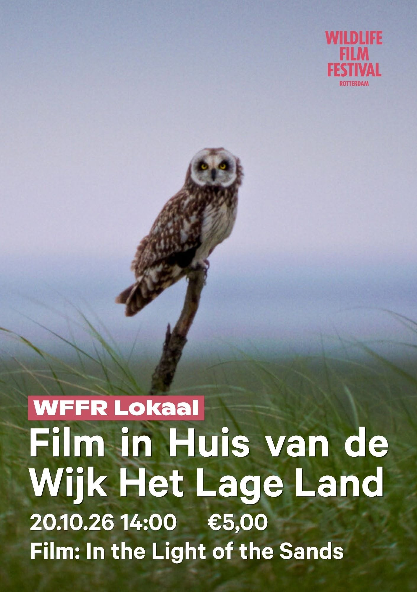 Van 1 oktober tot en met 1 november 2026 wordt het Wildlife Filmfestival Rotterdam gehouden in diverse wijken van de stad. Van 2 november tot en met 8 november zijn er nog meer films te zien in Cinerama en LantarenVenster.